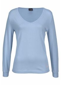 Vivance, Damen Dreams Langarmshirt mit V-Ausschnitt, Hellblau