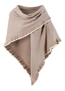 Turi Landhaus, Damen Trachtenponcho mit Rüschen, Hellbeige