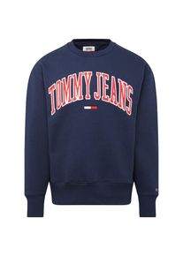 Tommy Jeans, Herren Sweatshirt 'TJM CLEAN COLLEGIATE CREW', Dunkelblau / Rot