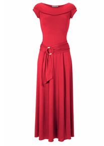 Heine, Damen Maxikleid mit G&uuml;rtel, Rot