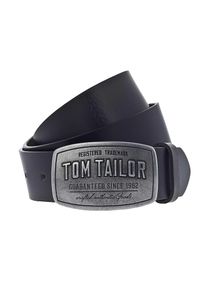 Tom Tailor, Herren G&uuml;rtel 'Cow leather belt in used look' 4.0cm, Nachtblau