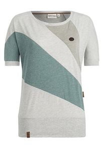 Naketano, Damen Shortsleeve 'Specki Chan', Hellgrau / Dunkelgrau / Smaragd