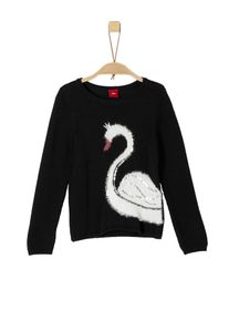 s.Oliver Junior, M&auml;dchen Pullover, Schwarz / Wei&szlig;
