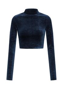 Review, Damen Shirt 'VELVET CROP TOP', Dunkelblau