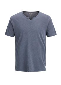 Jack & Jones JACK & JONES, Herren Split-Neck T-Shirt, Taubenblau