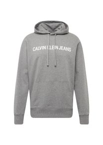 Calvin Klein Jeans, Herren Hoodie 'INSTITUTIONAL REG HOODIE', Grau / Weiß