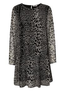 Pieces, Damen Kleid, Graphit / Schwarz