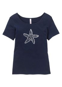 sheego Casual, Damen T-Shirt, Ultramarinblau