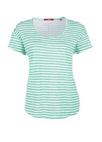 s.Oliver RED LABEL, Damen Oversize-Shirt, Mint / Wei&szlig;