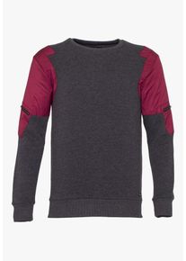 PLUS EIGHTEEN, Herren Sweatshirt, Anthrazit / Dunkelrot