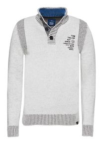 Tom Tailor, Herren Pullover, Hellgrau / Wei&szlig;