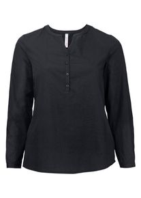 sheego Casual, Damen Basic Schlupfbluse, Schwarz