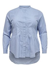 Only Carmakoma, Damen Hemd 'Curvy', Hellblau / Wei&szlig;