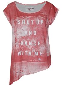 Trueprodigy, Damen T-Shirt 'Shut up', Rot / Wei&szlig;