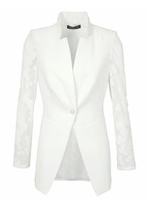 Heine, Damen Longblazer mit Ausbrenner, Naturweiß