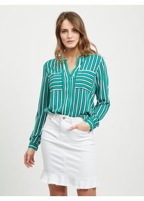 Vila, Damen Hemd, Jade / Schwarz / Wei&szlig;