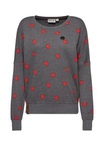 Naketano, Damen Sweatshirt, Dunkelgrau / Rot
