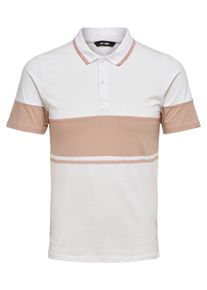 Only & Sons Only & Sons, Herren T-Shirt, Pfirsich / Wei&szlig;