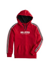 Hollister, Herren Sweatshirt 'EMB LOGO TAPES PO', Rot