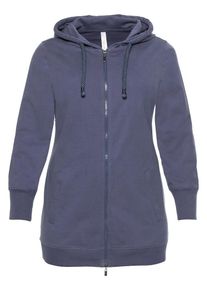 sheego Basic, Damen Sweatjacke, Taubenblau