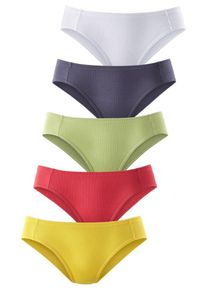 Petite Fleur, Damen Bikinislip (5 Stck.), Nachtblau / Senf / Apfel / Melone / Schwarz / Wei&szlig;