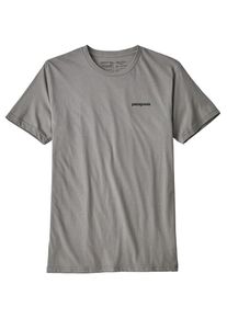 Patagonia, Herren T-Shirt 'P-6', Neonblau / Rauchgrau / Dunkellila / Orange / Schwarz