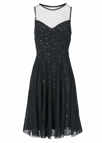 Heine, Damen Cocktailkleid mit Pailletten, Schwarz
