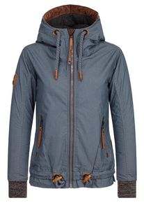 Naketano, Damen Jacke 'Halbes Stündchen ins Mündchen', Taubenblau / Braun / Braunmeliert