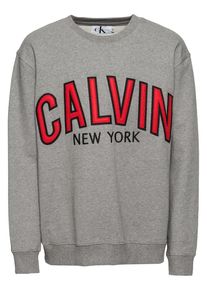 Calvin Klein Jeans, Herren Sweatshirt 'GRAPHIC CREW NECK', Grau / Rot