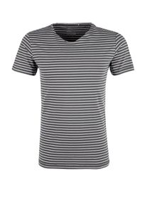 s.Oliver RED LABEL, Herren Jerseyshirt, Anthrazit / Wei&szlig;