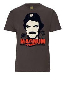 logoshirt, Herren T-Shirt "MAGNUM", Dunkelgrau / Orangerot / Schwarz / Naturwei&szlig;