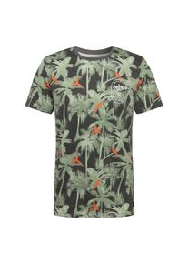 Jack & Jones JACK & JONES, Herren Shirt 'JORCRAZY TEE', Dunkelgrau / Gr&uuml;n / Orange