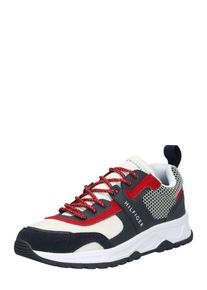 Tommy Hilfiger, Herren Sneaker 'MATERIAL MIX LIGHTWEIGHT RUNNER', Navy / Rot / Weiß