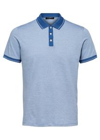 Selected Homme, Herren Poloshirt, Himmelblau / Wei&szlig;