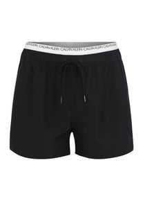 Calvin Klein Swimwear, Herren Badeshorts 'DOUBLE WAISTBAND', Schwarz