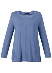 Ulla Popken, Damen Feinstrick Pullover, Blau