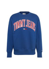 Tommy Jeans, Herren Sweatshirt 'TJM CLEAN COLLEGIATE CREW', Blau / Rot
