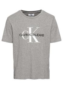Calvin Klein Jeans, Herren T-Shirt 'MONOGRAM EMBRO W/O BOX REG', Grau / Schwarz / Wei&szlig;