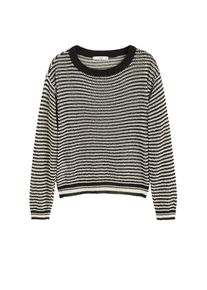 Mango, Damen Pullover 'Nuez', Schwarz / Wei&szlig;