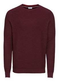 Esprit, Herren Pullover 'honeycomb', Bordeaux
