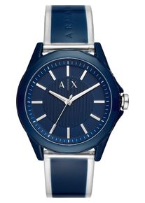 Emporio Armani, Herren uhr, Violettblau / Weiß