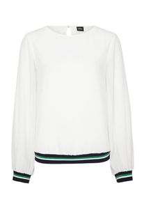 s.Oliver BLACK LABEL, Damen Blusenshirt, Smaragd / Schwarz / Naturweiß