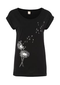 Iriedaily, Damen Tee mit Krempel&auml;rmeln 'Pusteblume', Schwarz