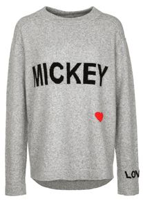 grace, Damen Strickpullover 'MICKEY', Grau / Neonrot / Schwarz