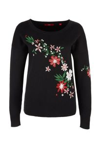 s.Oliver RED LABEL, Damen Pullover, Tanne / Rot / Schwarz / Weiß