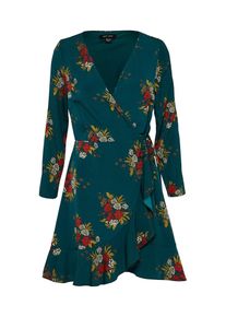 New Look, Damen Kleid in Wickel-Optik, Gr&uuml;n