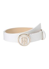 Tommy Hilfiger, Damen G&uuml;rtel 'TH ROUND BUCKLE BELT 3.0', Wei&szlig;