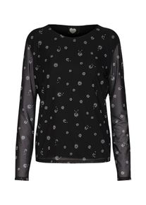Catwalk Junkie, Damen Shirt 'LS DAISY MESH', Schwarz / Weiß