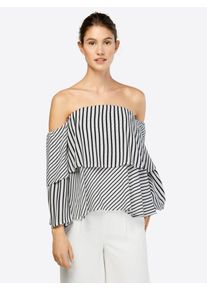 Bardot, Damen Off-Shoulder Bluse, Schwarz / Weiß