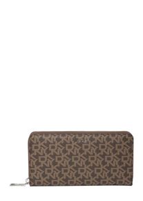 DKNY, Damen Geldbörse 'BRYANT- NEW ZIP AROUND- LOGO', Beige / Rot